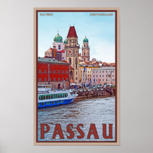 Affiche Bord de mer de Passau - de Donau