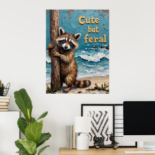 Affiche Bord de mer : Raccoon sur la poste