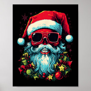 Affiche Bord festif Conception graphique de crâne de Noël
