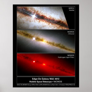 Affiche Bord-sur le télescope de la galaxie NGC 4013