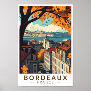 Affiche Bordeaux France Travel Art Vintage