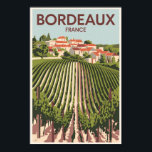 Affiche Bordeaux France Vineyard Travel Art Vintage<br><div class="desc">Conception de voyage vectorielle rétro Bordeaux. Bordeaux,  plaque tournante de la célèbre région viticole,  est une ville portuaire sur la Garonne dans le sud-ouest de la France.</div>