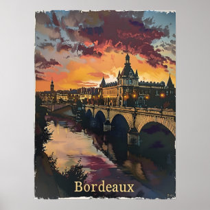Affiche Bordeaux Twilight : Coucher de soleil Symphonie Nu