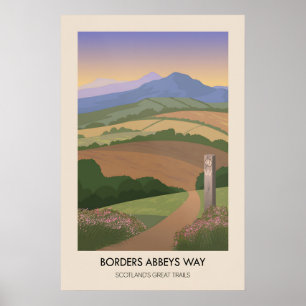 Affiche Borders Abbeys Way Les Grandes Traversées d'Écosse