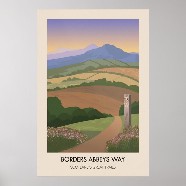 Affiche Borders Abbeys Way Les Grandes Traversées d'Écosse (Devant)