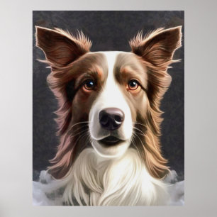Affiche Bordure Collie Chien Fine Art Portrait d'animal de