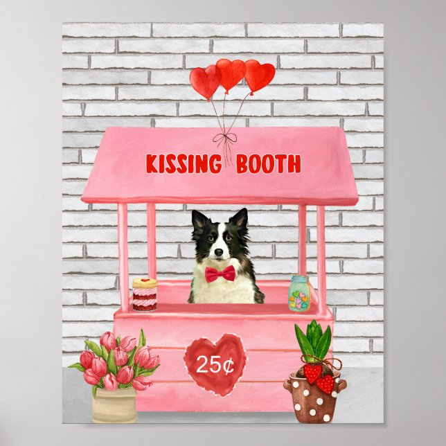 Affiche Bordure Collie Chien Saint Valentin Baiser Booth (Devant)