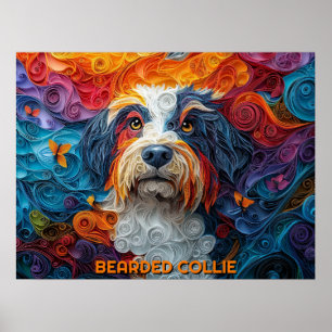 Affiche Bordure Collie Papier Quitter Portrait de chien d'