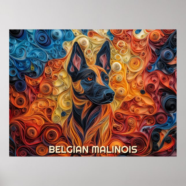 Affiche Bordure Collie Papier Quitter Portrait de chien d' (Devant)