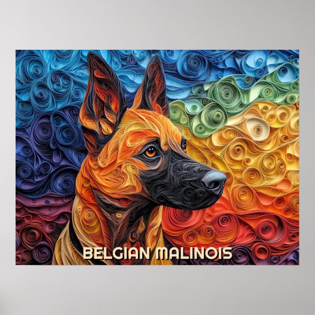 Affiche Bordure Collie Papier Quitter Portrait de chien d' (Devant)