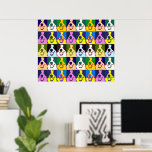 Affiche Bordure colorée rétro Collie Pop Art Grand<br><div class="desc">Photo de famille de l'artisanat sur le produit. ⭐ PERSONNALISEZ ce modèle avec vos oeuvres. ⭐ MODIFIEZ-le pour apporter d'autres modifications. ⭐ TRANSFÉREZ cette conception à n'importe quel produit. Visitez tous mes magasins à bit.ly/SandyspiderStores (couper et coller).</div>