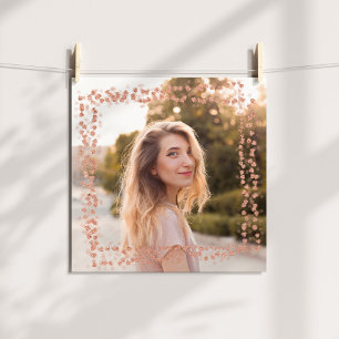 Affiche Bordure de coeurs en or rose Photo