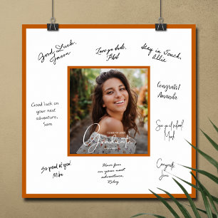Affiche Bordure orange brûlé pour autographe de remise de