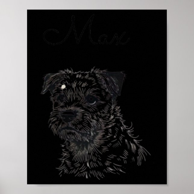 Affiche Bordure Portrait de chien Terrier - Pot d'animaux  (Devant)
