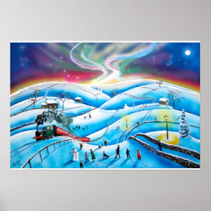Affiche Borealis de l'aurore de lumières du nord peignant