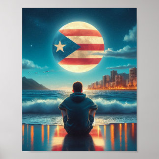 Affiche Boricua Hasta en la Luna