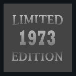 Affiche born in 1973 50th birthday limited edition<br><div class="desc">You can add some originality to your wardrobe with this limited edition original and modern-looking birthday design with awesome typography font lettering, it is a great gift idea for men, women, husband, wife girlfriend, and a boyfriend who will love this one-of-a-kind artwork. The best unique and funny holiday present for...</div>
