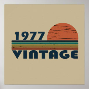 Affiche born in 1977 vintage birthday