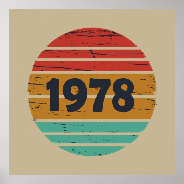 Affiche Born in 1978 vintage birthday (Devant)