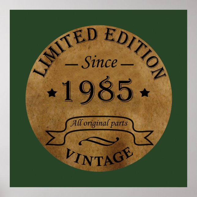 Affiche born in 1985 vintage birthday (Devant)