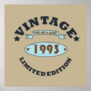 Affiche born in 1993 vintage birthday