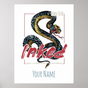 Affiche Born To Be Inked Tattoo