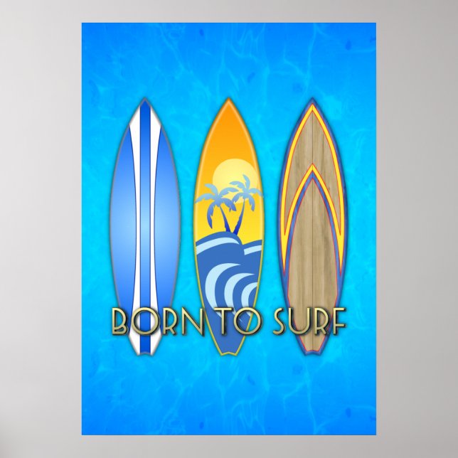 Affiche Born To Surf (Devant)