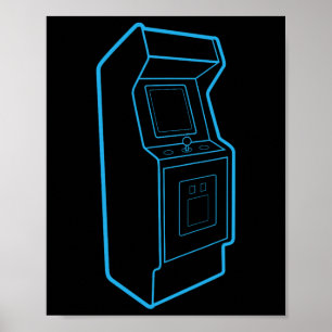 Affiche Borne d'arcade de jeu vidéo rétro