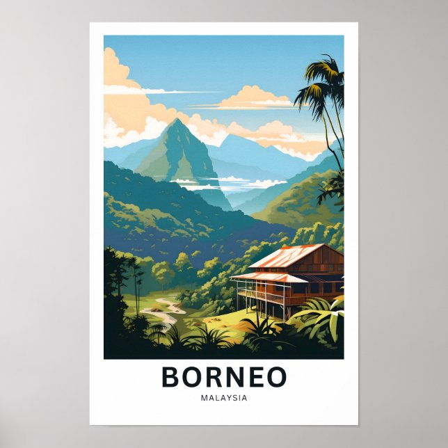 Affiche Borneo Malaysia Imprimer (Devant)