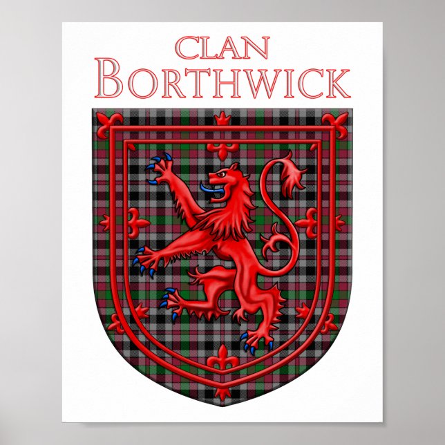 Affiche Borthwick Tartan Scottish Plaid Lion Rampant (Devant)