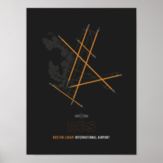Affiche BOS - Diagramme de l'aéroport de Boston