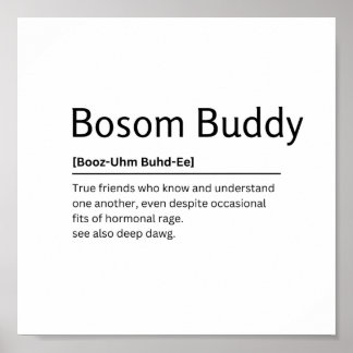 Affiche Bosom Buddy Dictionnaire Définition Drôle Citation