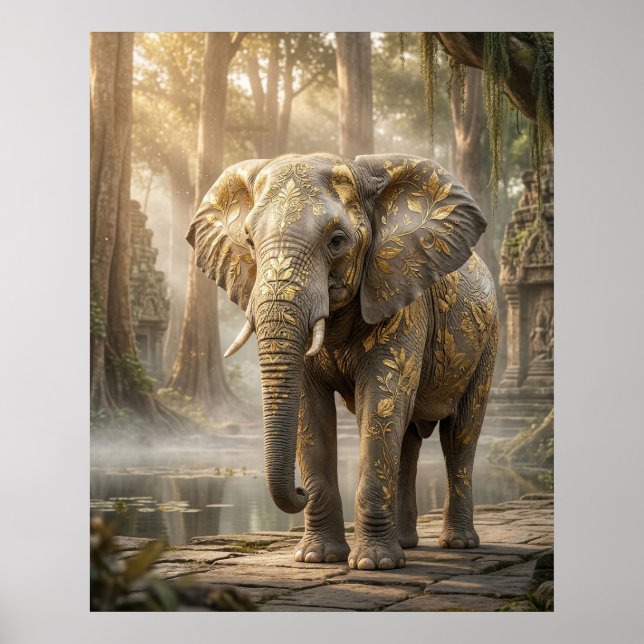 Affiche Bosquet de l'éléphant à feuilles d'or (Devant)