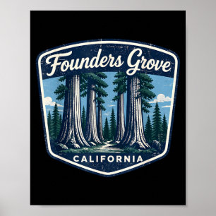 Affiche bosquet des fondateurs california redwoods nature 