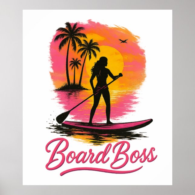 Affiche Boss Boss SUP Girl Retro Sunset (Devant)