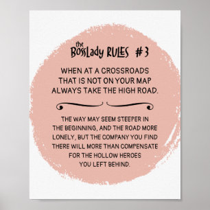 Affiche BossLady Rule 3 Prenez la route en disant :