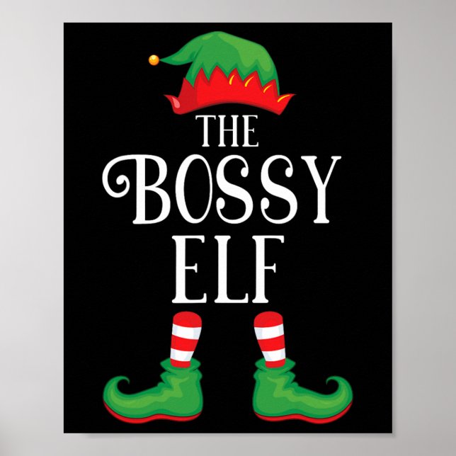 Affiche Bossy Elf Matching Group Xmas Funny Family Christa (Devant)