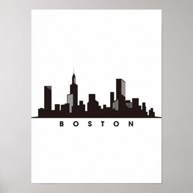 Affiche Boston City Skyline, boston ma skyline (Devant)