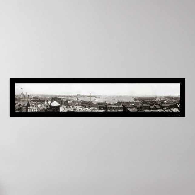 Affiche Boston Harbour, MA Photo 1912 (Devant)