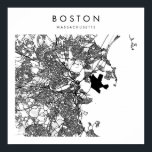 Affiche Boston Massachusetts Minimal Moderne Street Map<br><div class="desc">Boston Massachusetts Minimal Moderne Street Map</div>