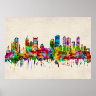 Affiche Boston Massachusetts Skyline