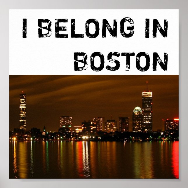Affiche Boston_night, J'APPARTIENS À BOSTON (Devant)