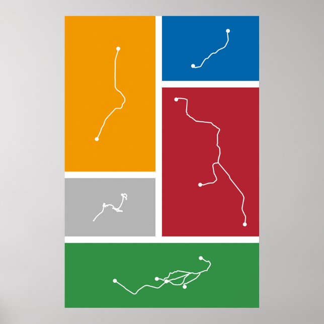 Affiche Boston - Palettes de transport en commun (Devant)