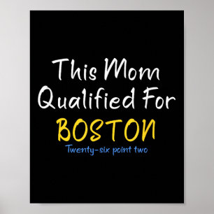Affiche Boston Qualifié Maman drôle Course d'entraînement
