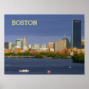 Affiche Boston Skyline et Charles River