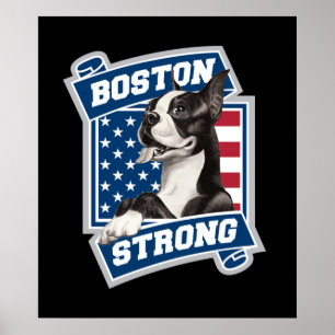 Affiche BOSTON STRONG TERRIER style crête