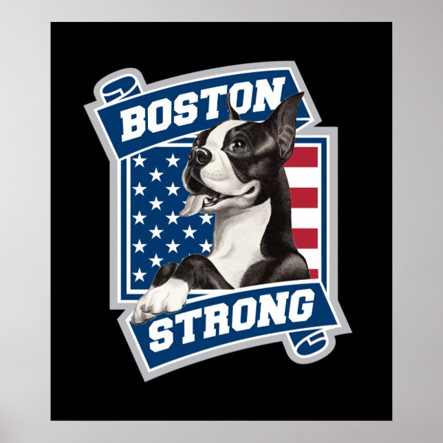 Affiche BOSTON STRONG TERRIER style crête (Devant)