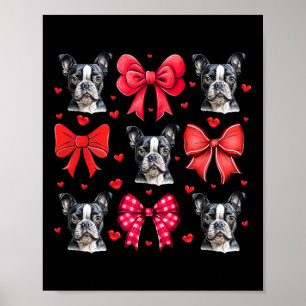 Affiche Boston Terrier Coquette Bow Chien Chien Chien Mama
