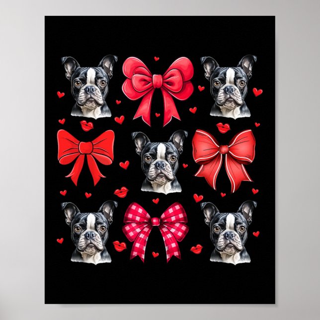 Affiche Boston Terrier Coquette Bow Chien Chien Chien Mama (Devant)