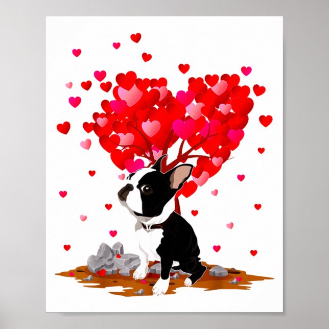 Affiche Boston Terrier Lover Heart Shape Boston Terrier Va (Devant)